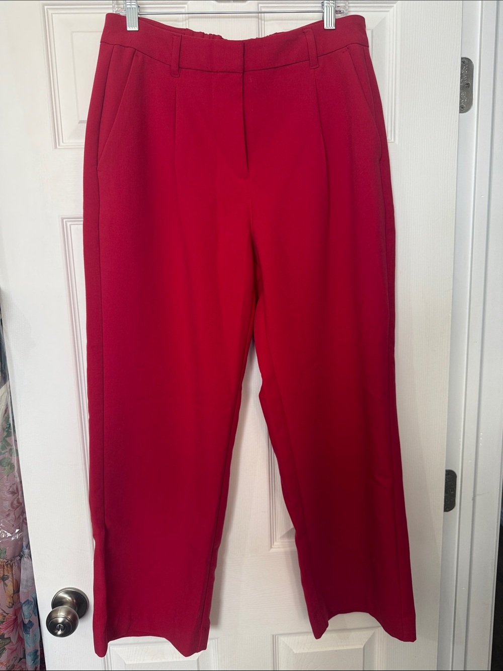 Raspberry Red Old Navy High-Waist Wide Leg Trousers